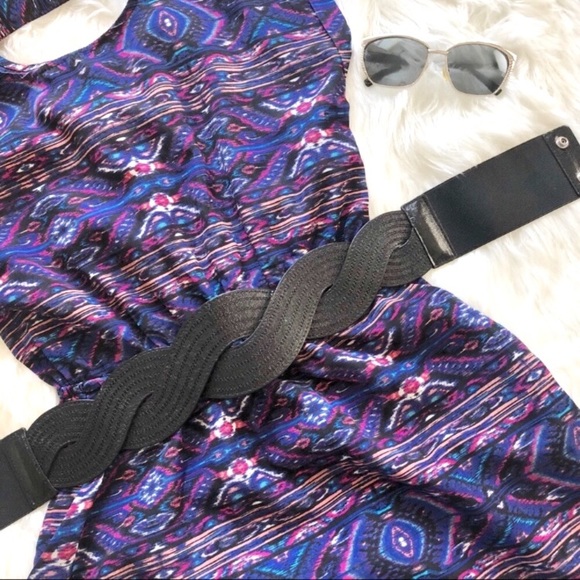 Accessories - Braided Black Belt with Snap Closure 27”